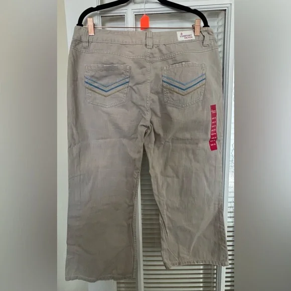 Khaki Capri Denim Pants~Size 16 - Picture 3 of 5